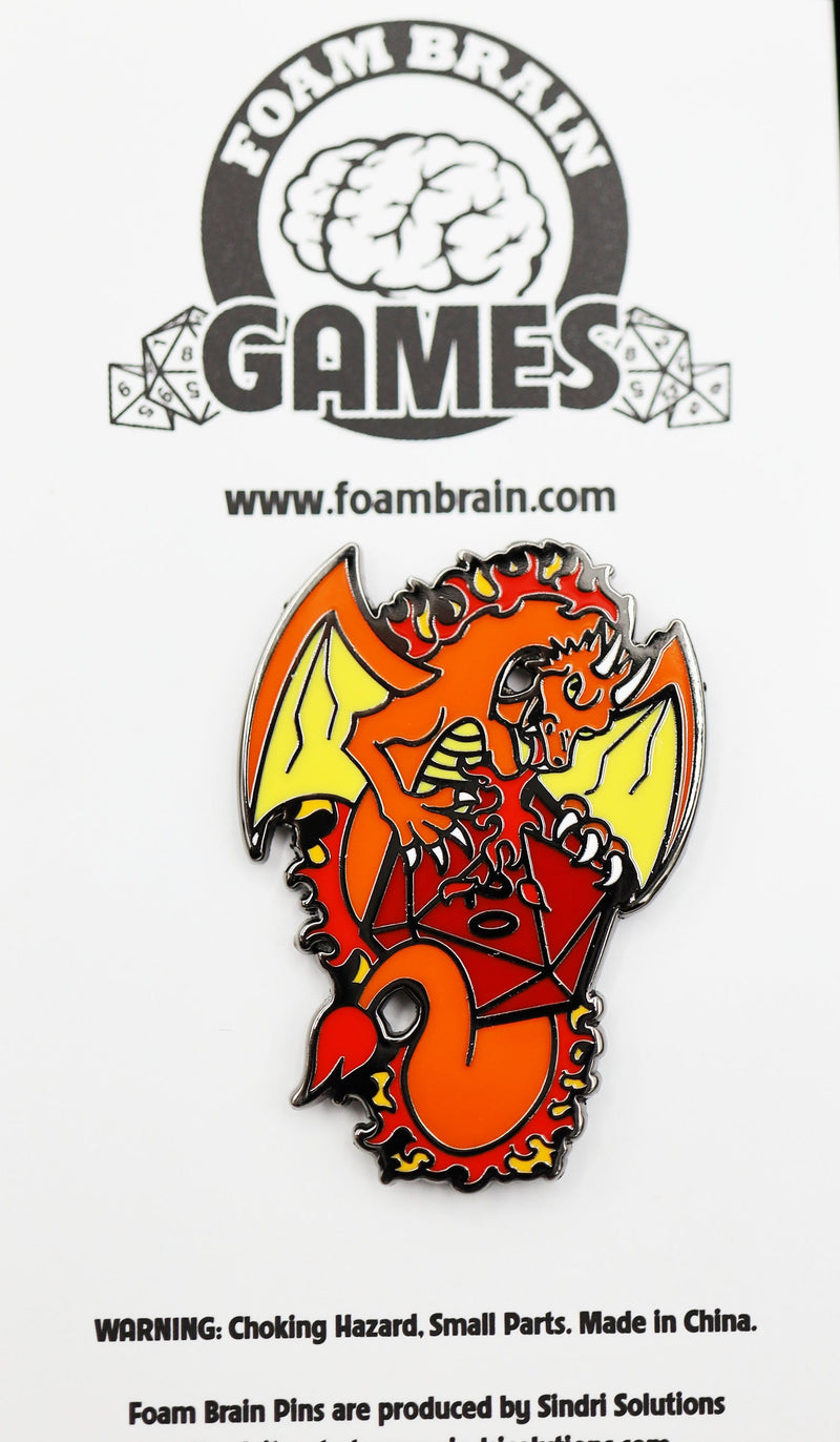 Dice Dragon Pin - Fire