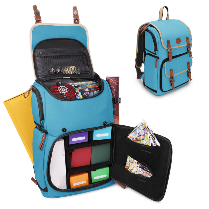 ENHANCE Full-Size Trading Card Storage Box Backpack - Blue