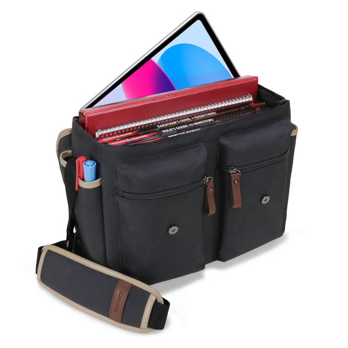ENHANCE Designer Edition DnD Bag - RPG Player's Messenger Bag (Black)