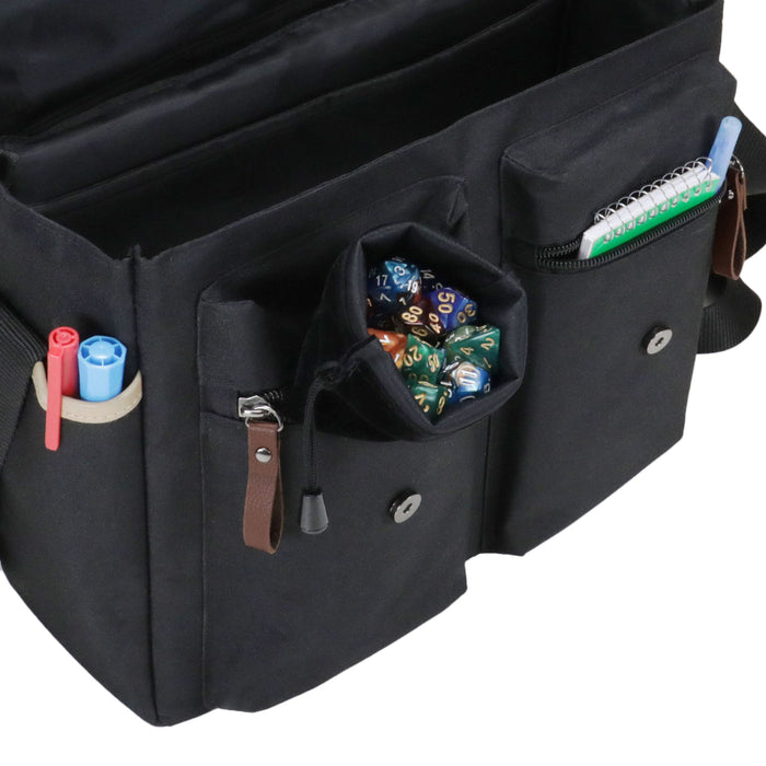 ENHANCE Designer Edition DnD Bag - RPG Player's Messenger Bag (Black)