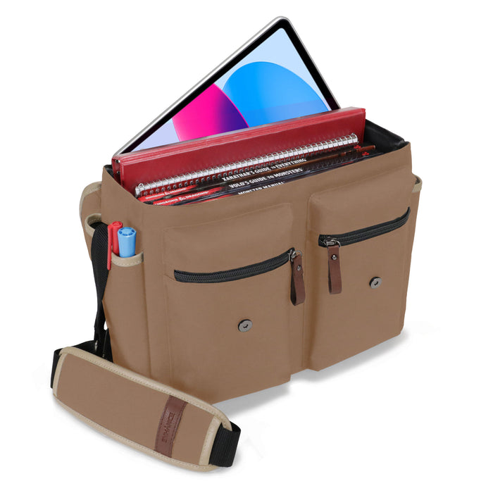 ENHANCE Designer Edition DnD Bag - RPG Player's Messenger Bag (Tan)