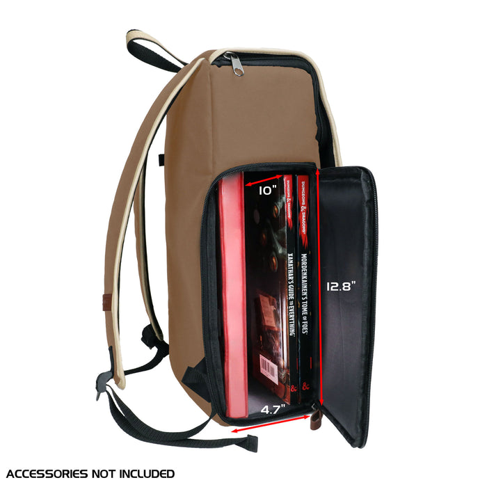 ENHANCE Designer Edition DnD Backpack - RPG Travel Bag (Tan)