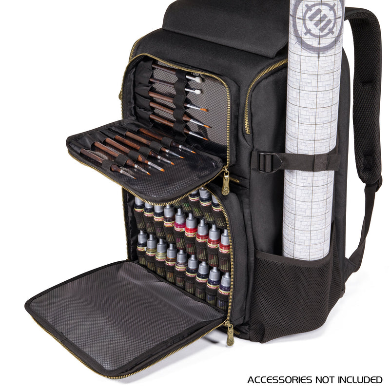 ENHANCE Miniature Vault Backpack - Case for 101+ Minis, 30 Paints, and Brushes
