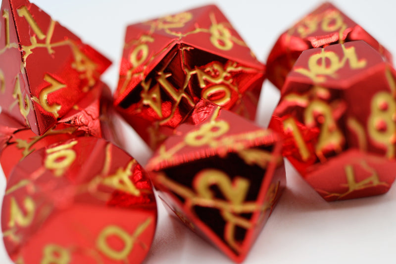 Ruby Quarry - Metal RPG Dice Set
