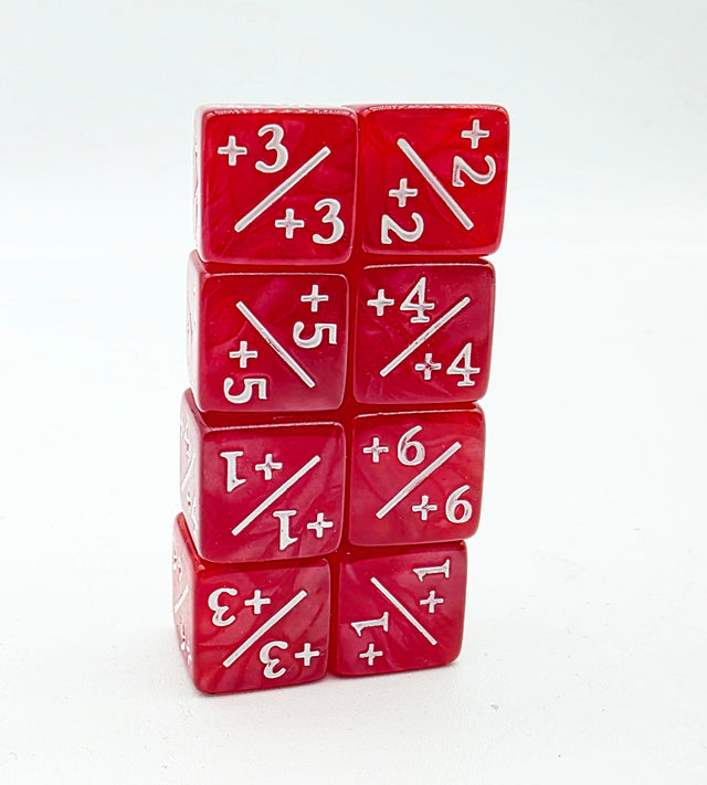 +1/+1 Pearl Red Counters for Magic - Set of 8