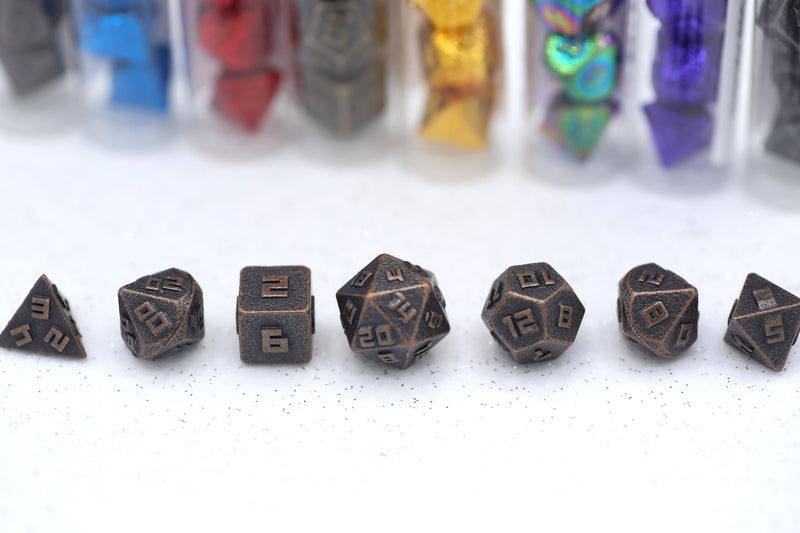 10MM Mini Metal RPG Dice Set - Ancient Copper