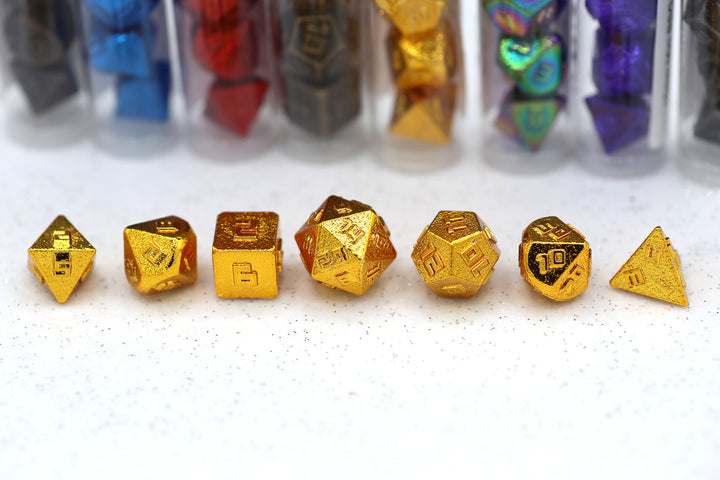 10MM Mini Metal RPG Dice Set- Gold