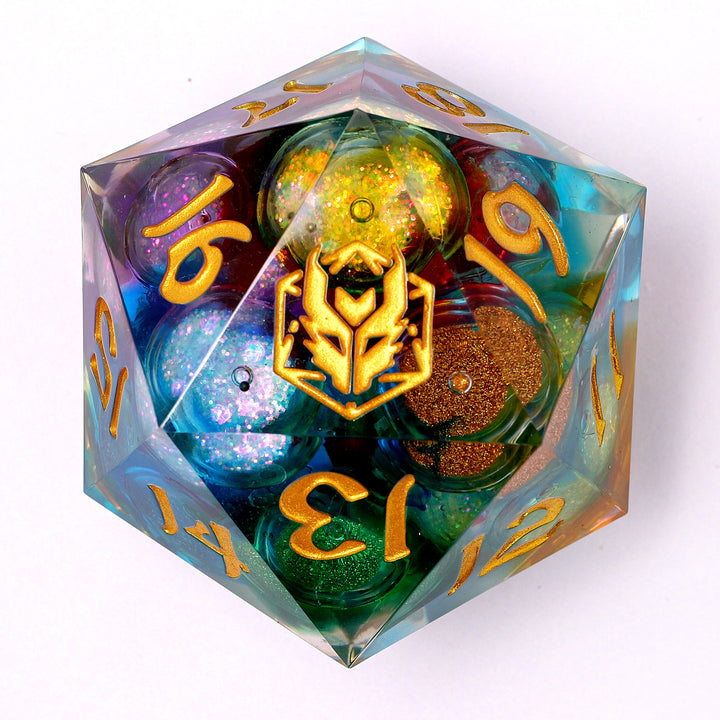 Sharp Edged Resin 55mm D20 - Chaos Orb