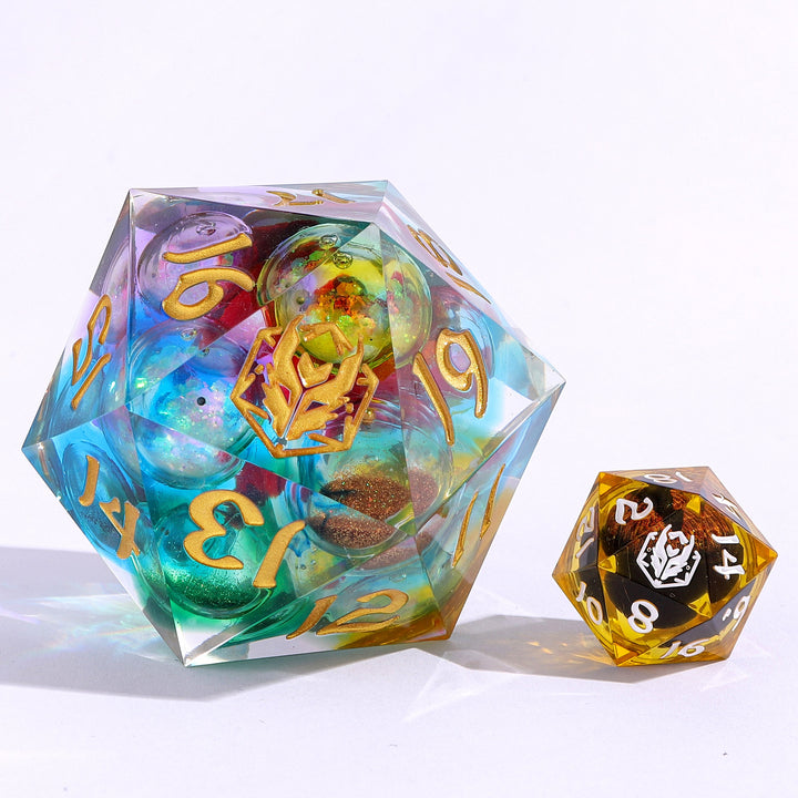 Sharp Edged Resin 55mm D20 - Chaos Orb