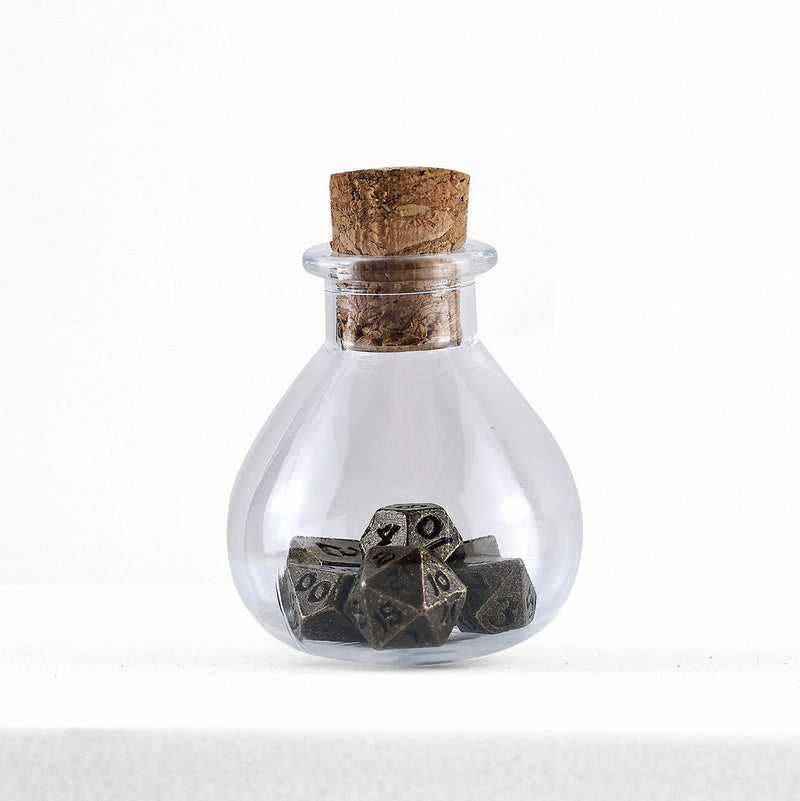 Unseelie Mini Metal RPG Dice Set - Ancient Bronze