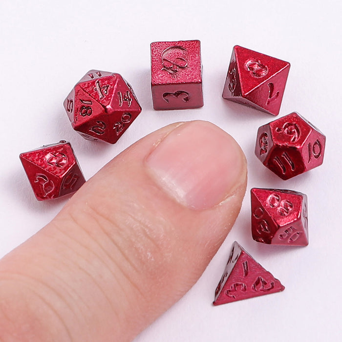 Unseelie Mini Metal RPG Dice Set - Red