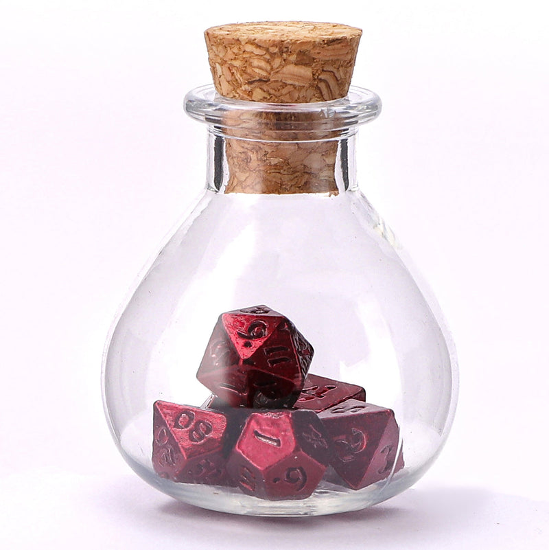 Unseelie Mini Metal RPG Dice Set - Red