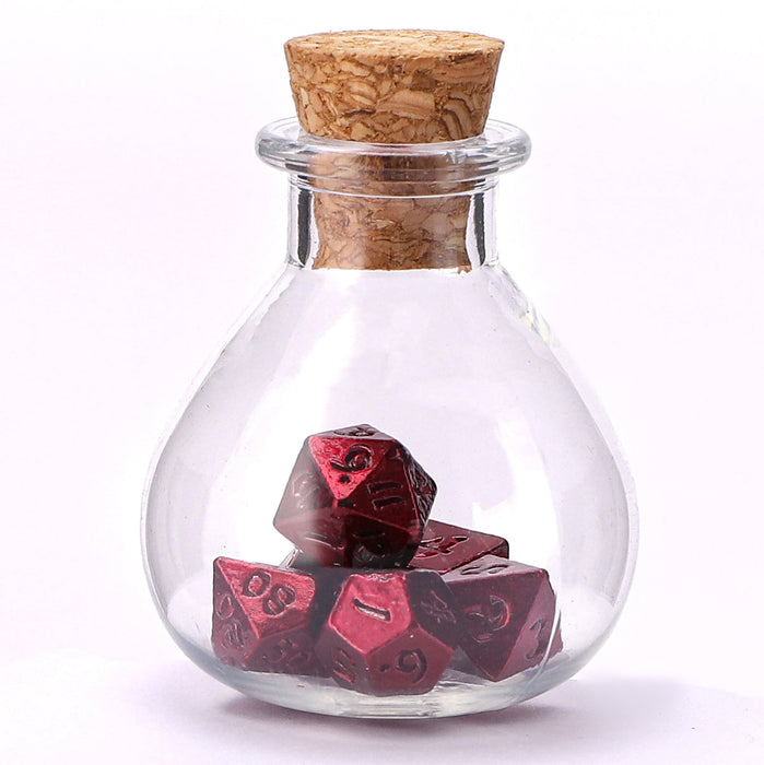 Unseelie Mini Metal RPG Dice Set - Red