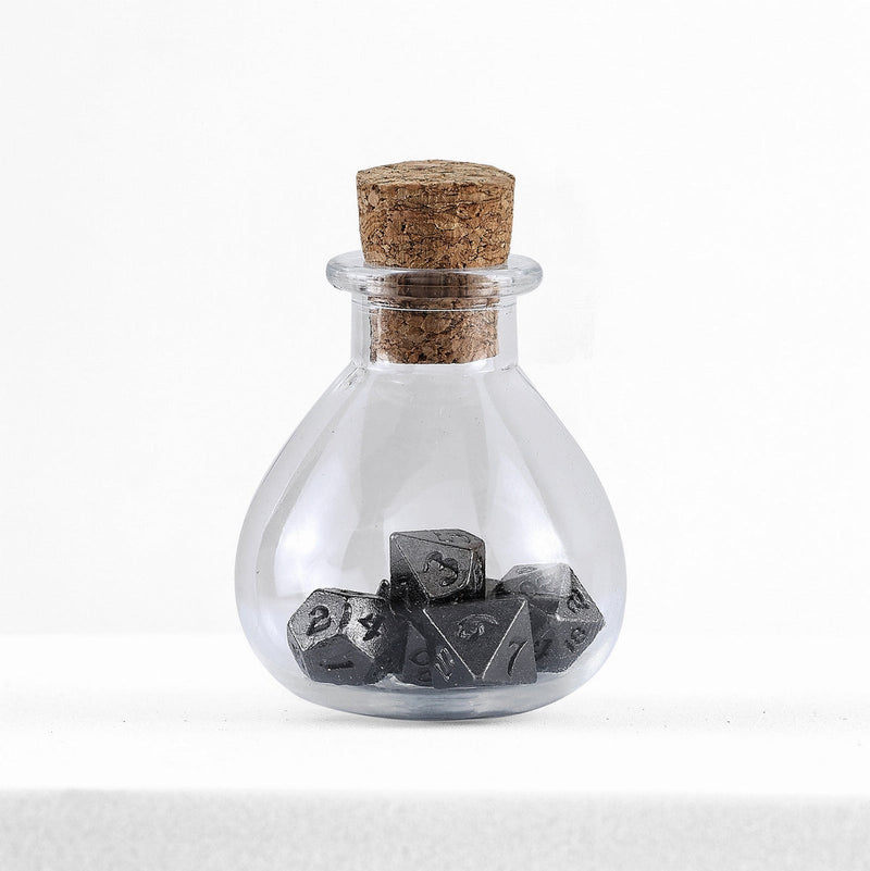 Unseelie Mini Metal RPG Dice Set - Gunmetal