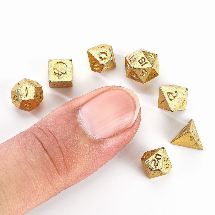 Unseelie Mini Metal RPG Dice Set - Gold