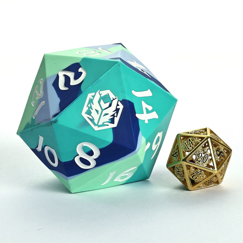 55mm Chonk Rubber Silicon D20 - The Ice Ball