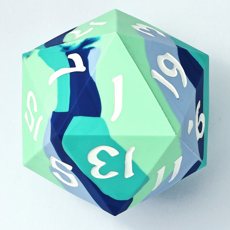 55mm Chonk Rubber Silicon D20 - The Ice Ball