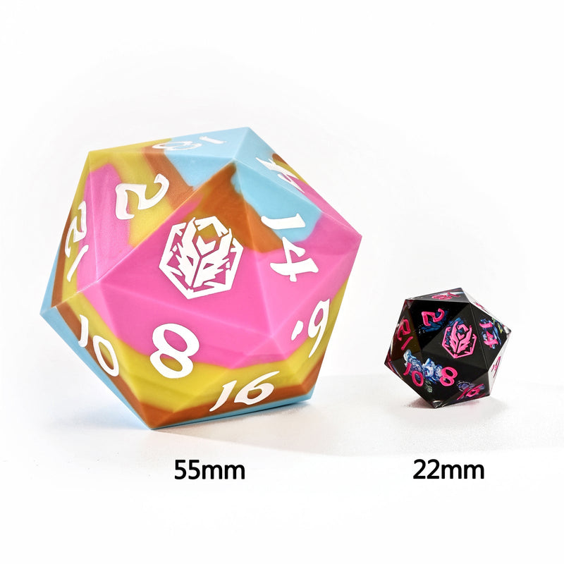 55mm Chonk Rubber Silicon D20 - Radiant Whispers