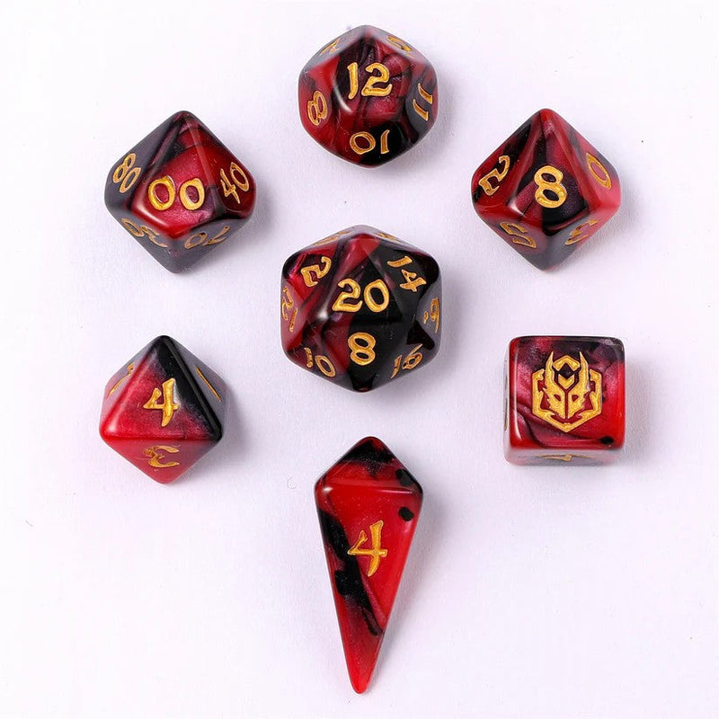 Wyrmforged Mini Polymer RPG Dice Set - Blood Pact