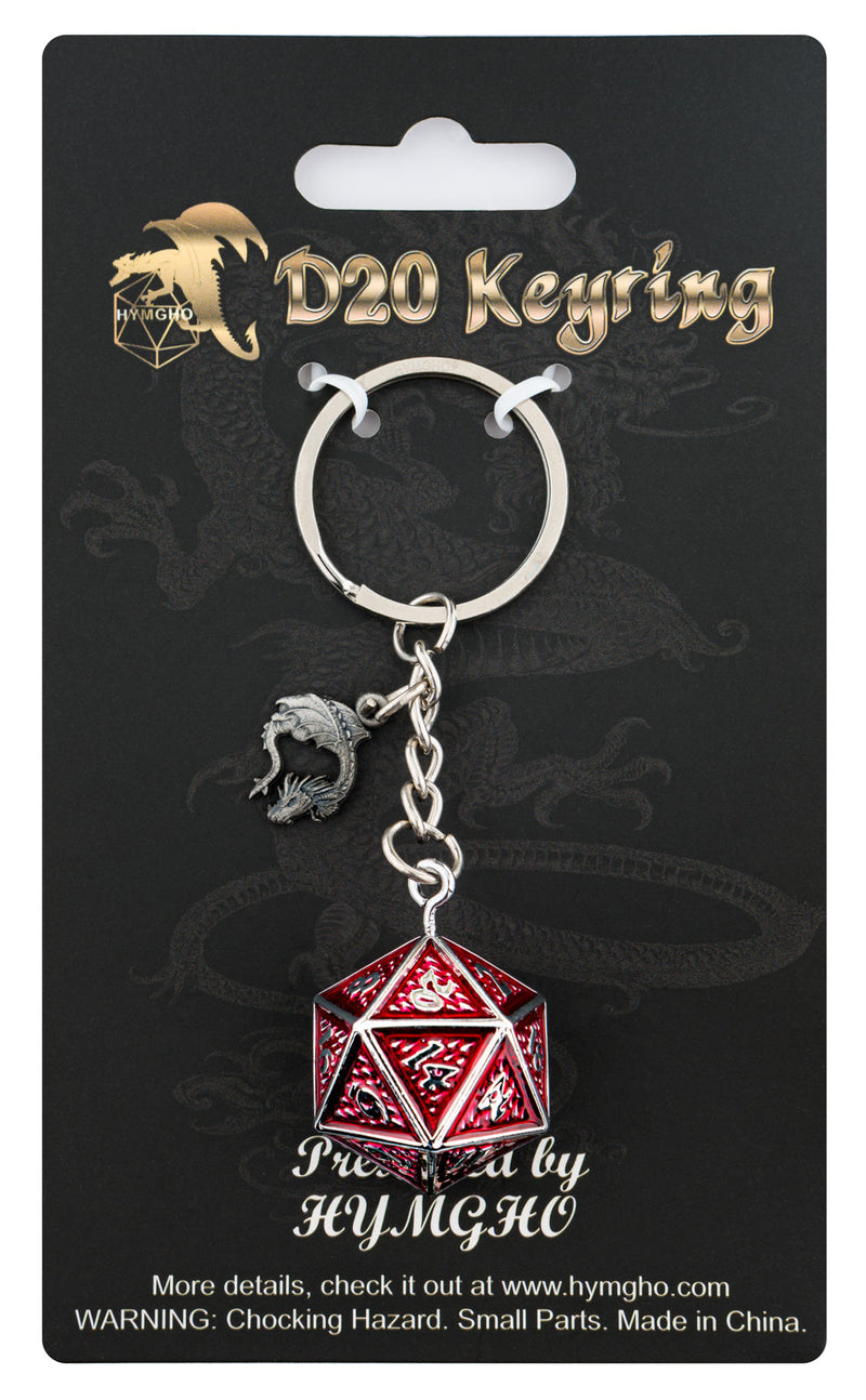 D20 Keychain - Behemoth Blood on Gunmetal