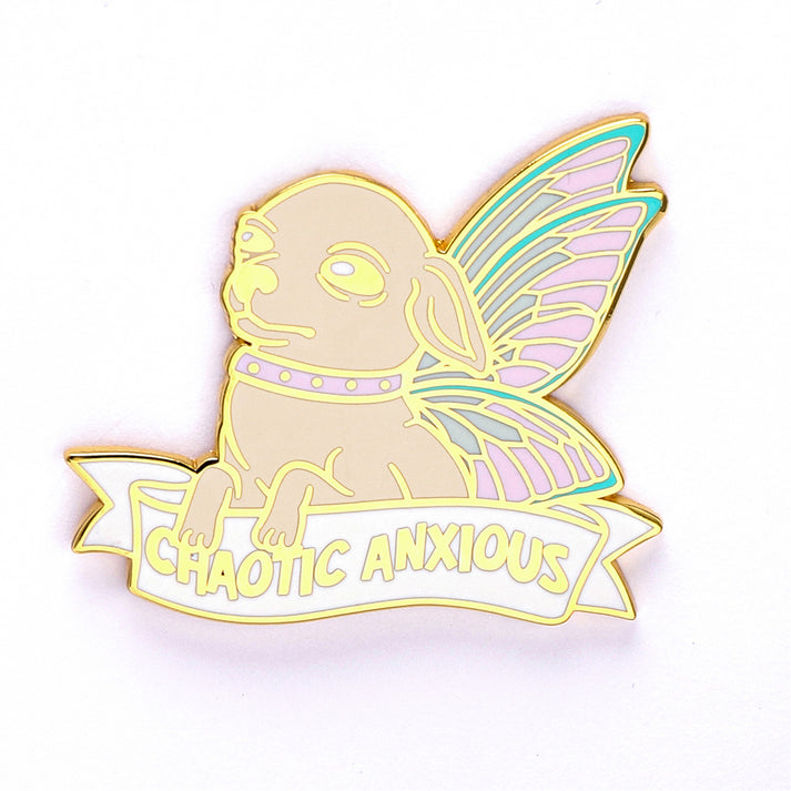 Alternative Alignments enamel pin - Chaotic Anxious-Chihuahua