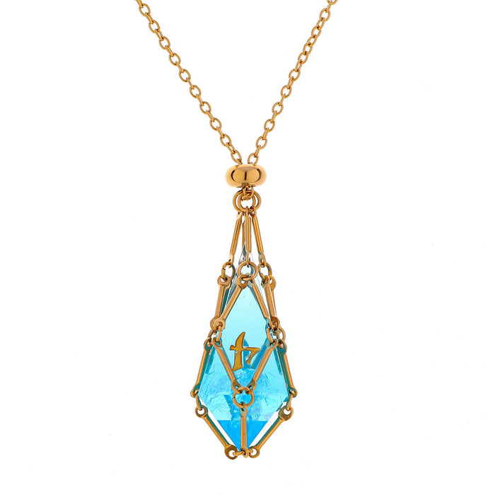 Mysticage Dice Chain Necklace with D4 - Gold Chain