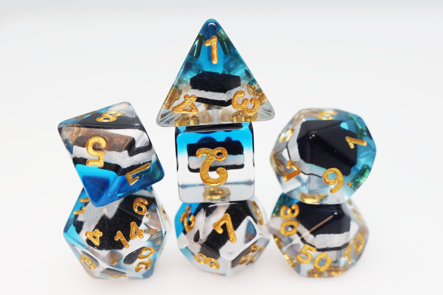 Pastry Pets: Ice Cream Sandwich Seal - Pin & RPG Dice Set