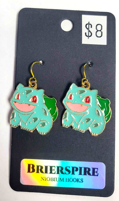 Metal Bulbasaur Earrings