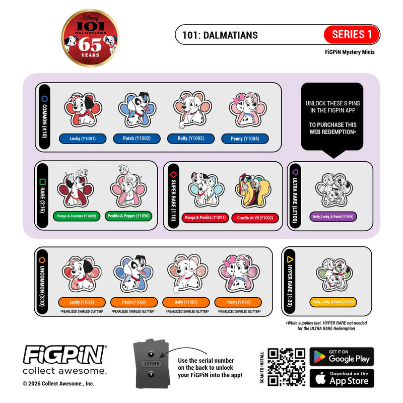 Dalmatians 65th Anniversary Mystery Mini Pins