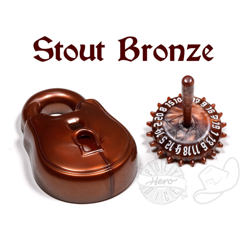 Polyhero Rogue d20 Lock and Pick Set - Stout Bronze