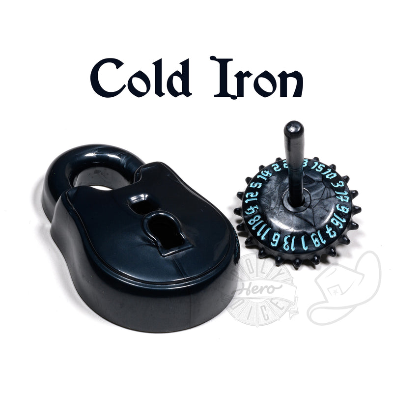 PolyHero Rogue d20 Lock and Pick Set - Cold Iron