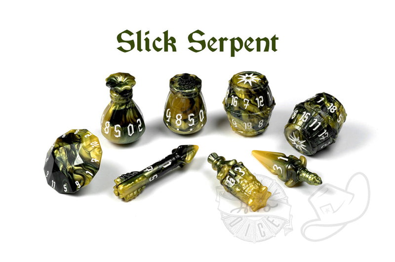 PolyHero Rogue 8 Dice Set - Slick Serpent