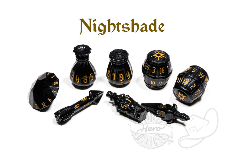 PolyHero Rogue 8 Dice Set - Nightshade