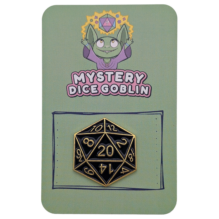 Black D20 RPG Pin