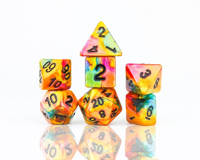 Sirius Dice: RPG Dice Set (7): Rainbow Gold