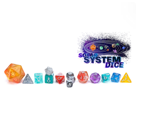 “Solar System Dice” Specialty 14-Die Dice Set