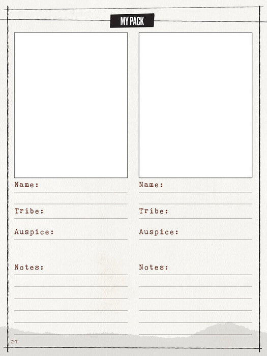 Werewolf: The Apocalypse 5th Edition Expanded Character Sheet Journal