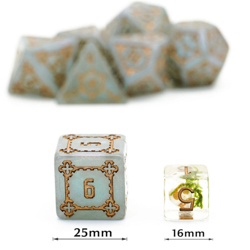 Huge Gray Castle Dice Set - 25mm