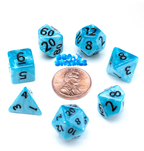 “Sea Sparkle” 12mm Glow-in-the-Dark Mighty Tiny Dice