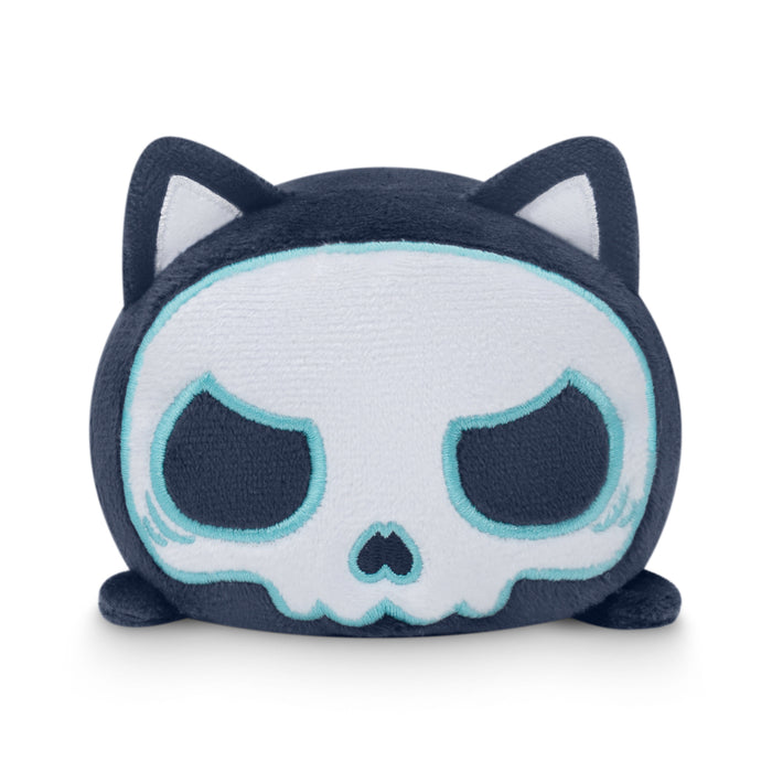 Plushie Tote Bag: Dark Blue Skulls Tote Bag + Dark Blue Skull Cat Plushie