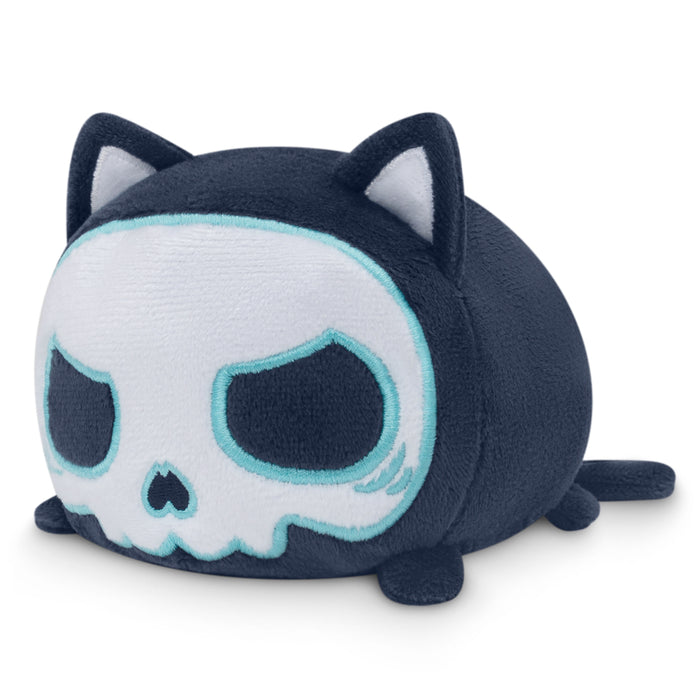 Plushie Tote Bag: Dark Blue Skulls Tote Bag + Dark Blue Skull Cat Plushie