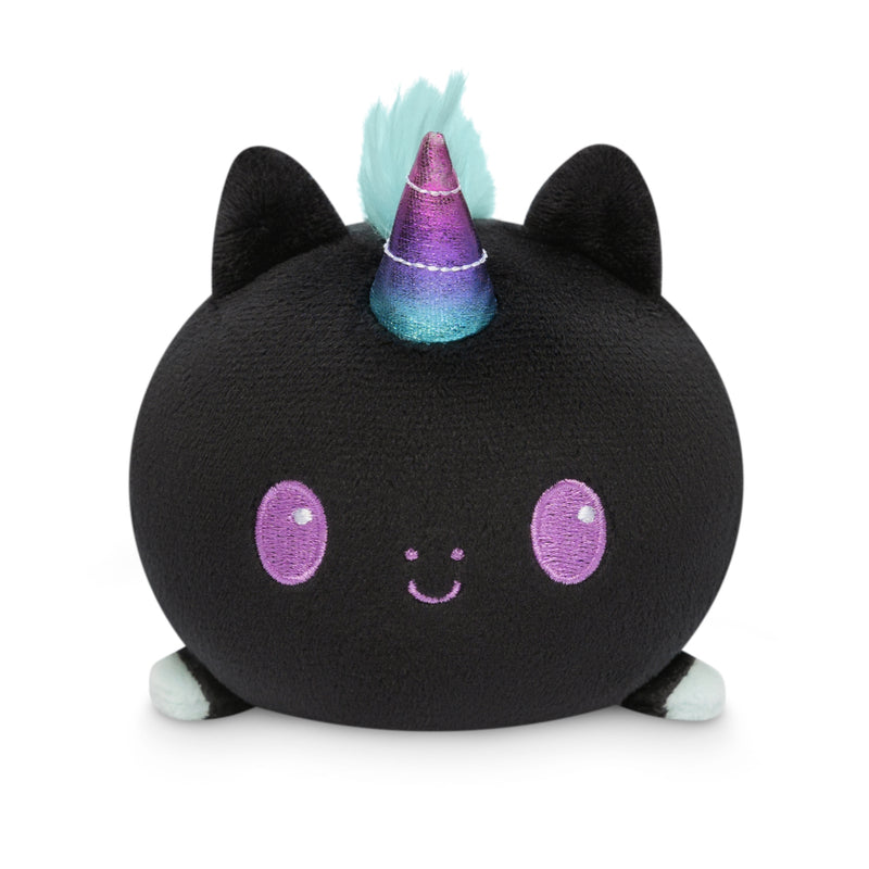 Plushie Tote Bag: Pink Rainbows Tote Bag + Black Unicorn Plushie