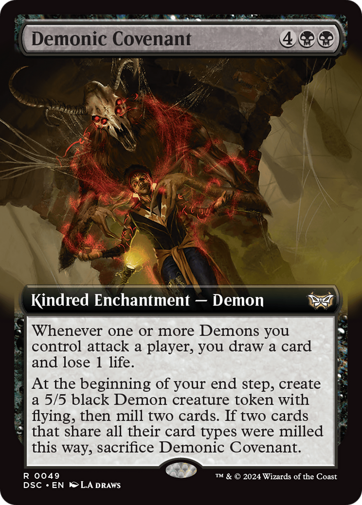 Demonic Covenant (Extended Art) (49) [Commander: Duskmourn: House of Horror]