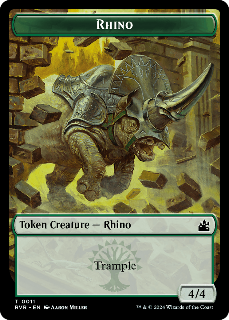 Spirit (0018) // Rhino Double-Sided Token (18 // 11) [Ravnica Remastered]