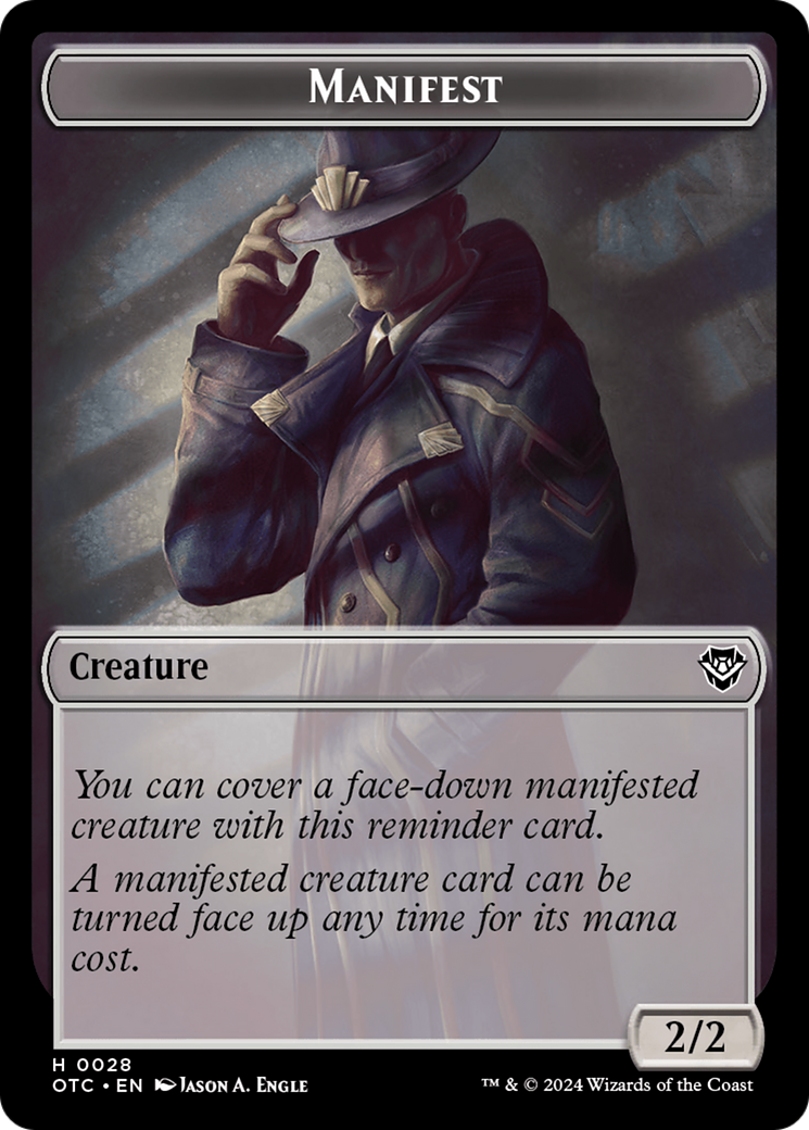 Thopter // Manifest Double-Sided Token (27 // 28) [Commander: Outlaws of Thunder Junction]