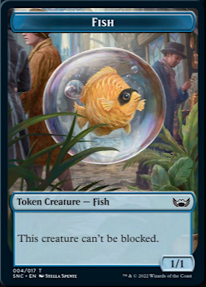 Fish // Rhino Warrior Double-Sided Token (4 // 11) [Streets of New Capenna]