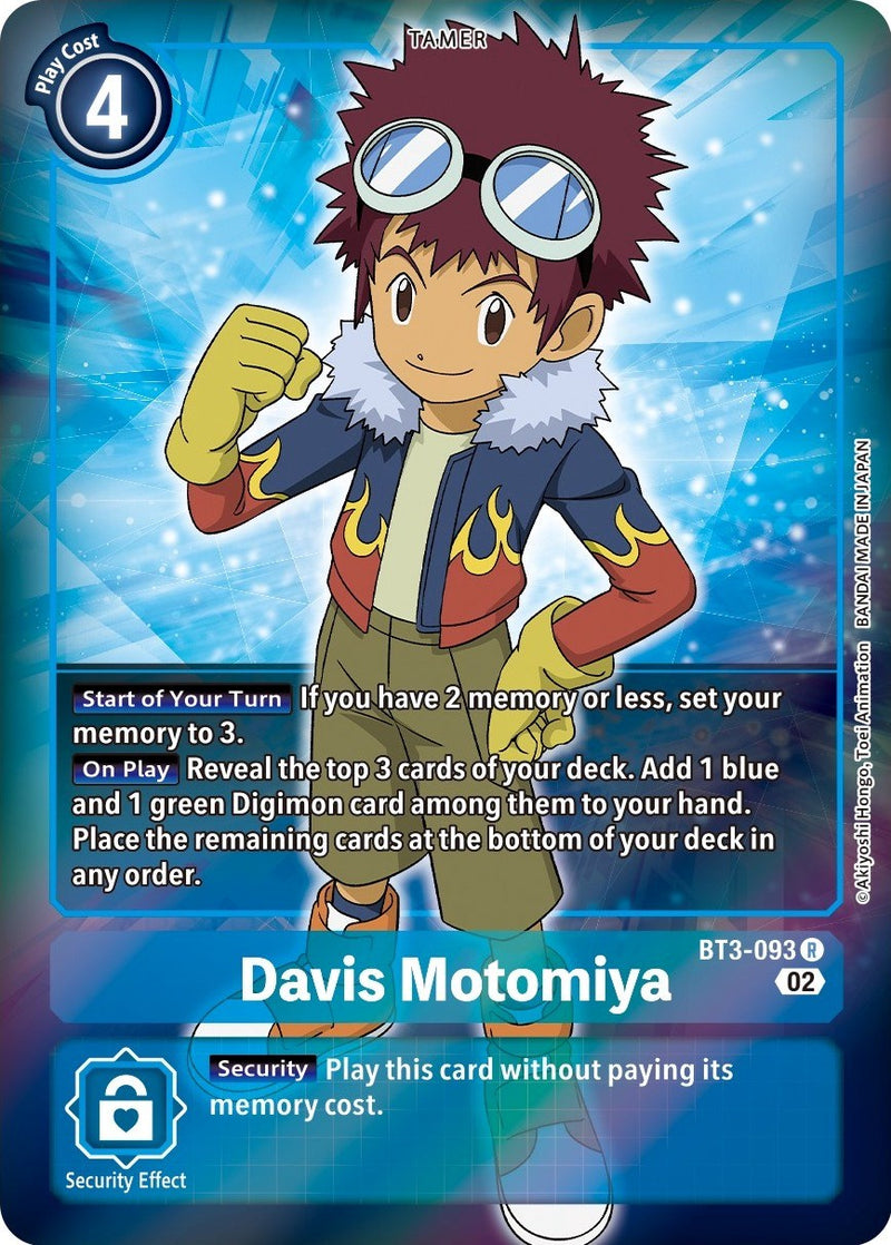 Davis Motomiya (Alternate Art) (BT3-093 R) [Starter Deck 12: Jesmon]