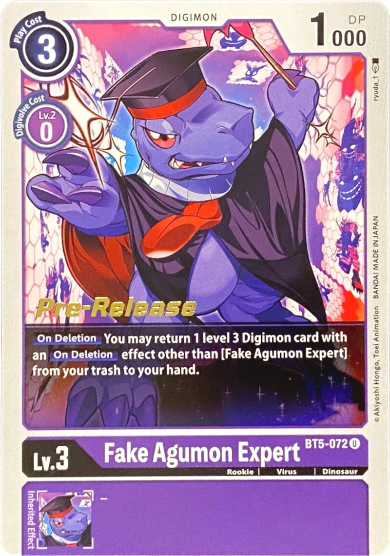 Fake Agumon Expert (BT5-072 U) [Battle of Omni Pre-Release Cards]