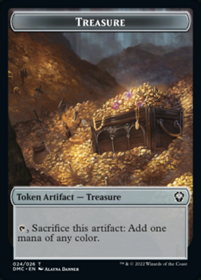 Bird (002) // Treasure Double-Sided Token (2 // 24) [Dominaria United]