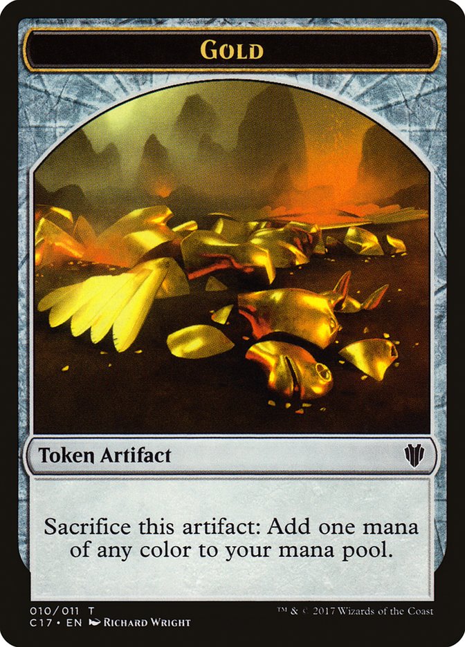 Zombie // Gold Double-Sided Token (5 // 10) [Commander 2017]